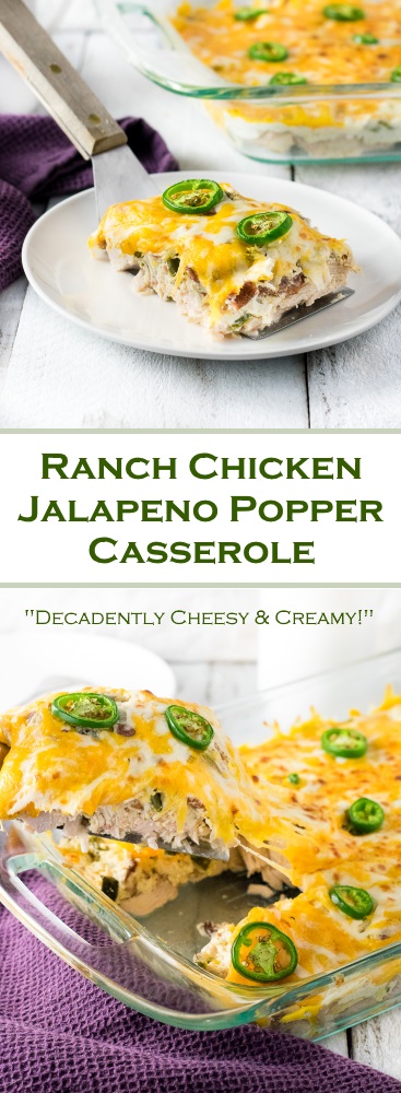 Ranch Chicken Jalapeno Popper Casserole recipe