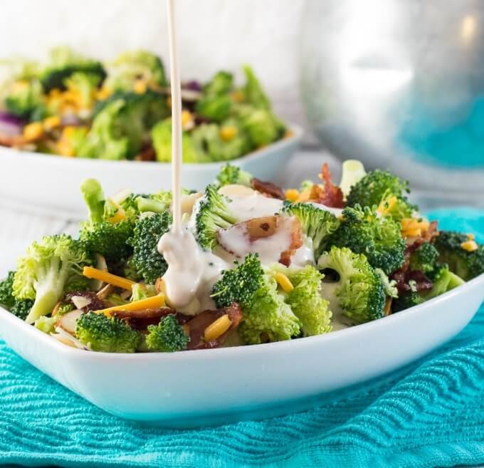image of Broccoli and Bacon Salad With Cheese recipe by Fox Valley Foodie