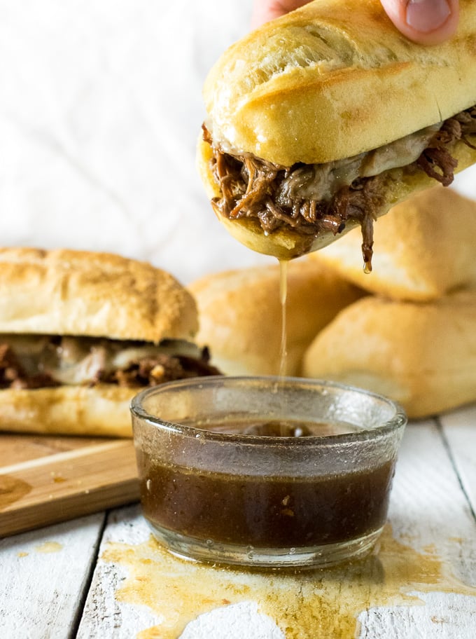 Easy Crock Pot French Dip Sandwiches