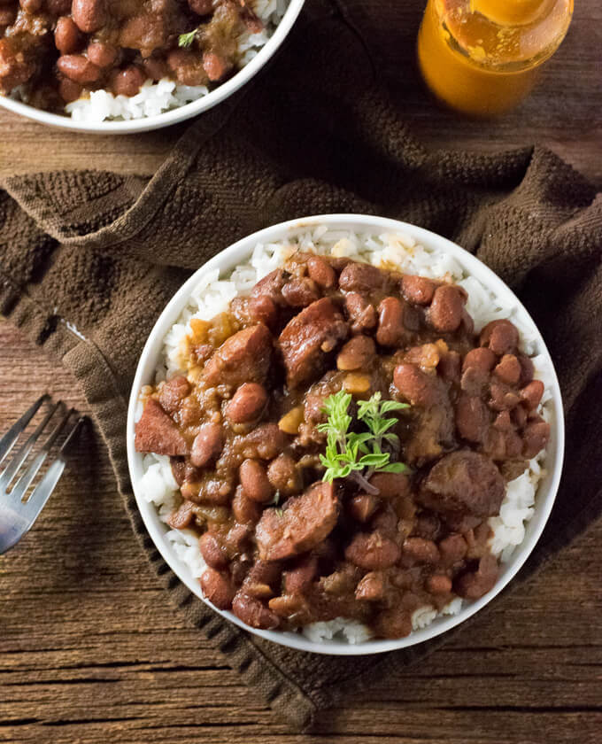 How to make red beans and rice.