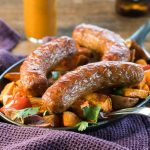 baked sausage sweet potatoes onions peppers
