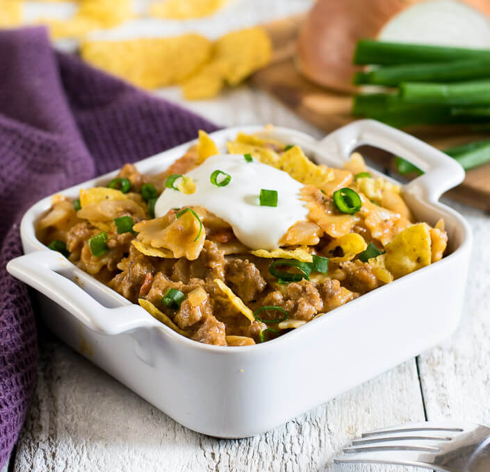 15 Minute Crunchy Taco Pasta