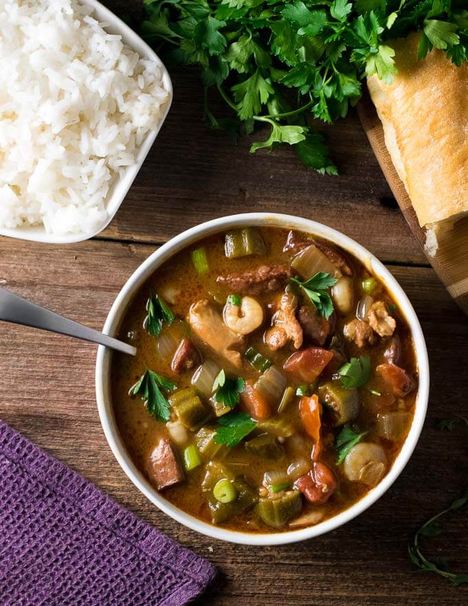 Gumbo from scratch viewed from above