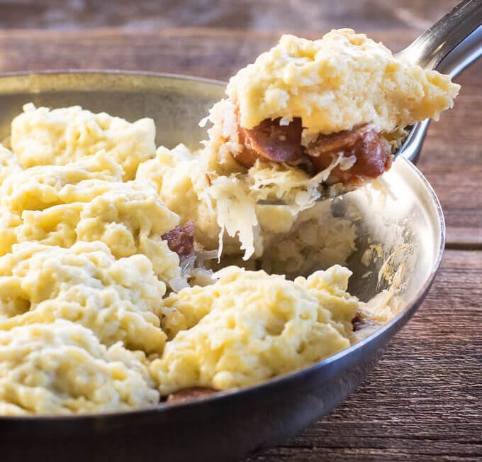 Sauerkraut and Dumplings with Kielbasa