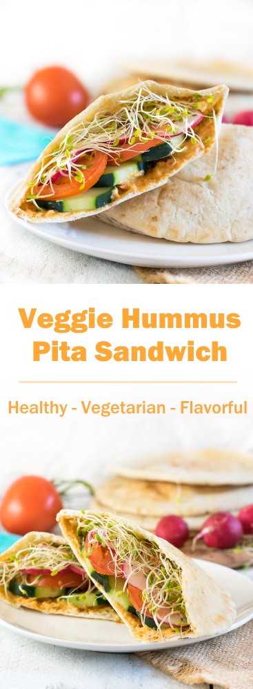 Veggie Hummus Pita Sandwich - Fox Valley Foodie