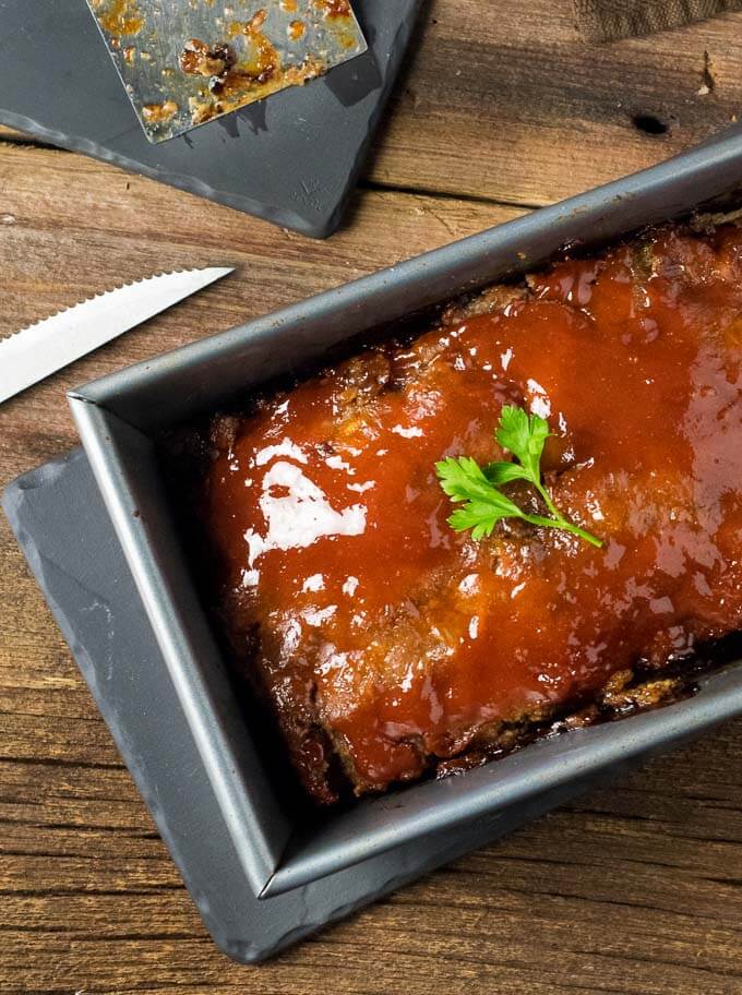 Glazed brown sugar meatloaf.