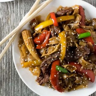 Korean BBQ Beef Stir Fry with Noodles