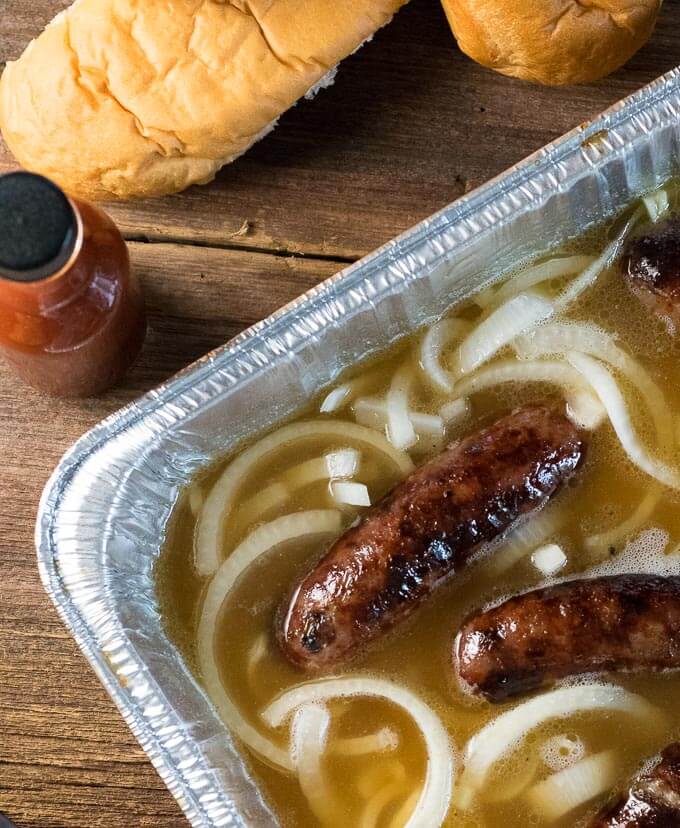 Beer brats and onions