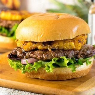 Caribbean Pork Burger with Grilled Pineapple