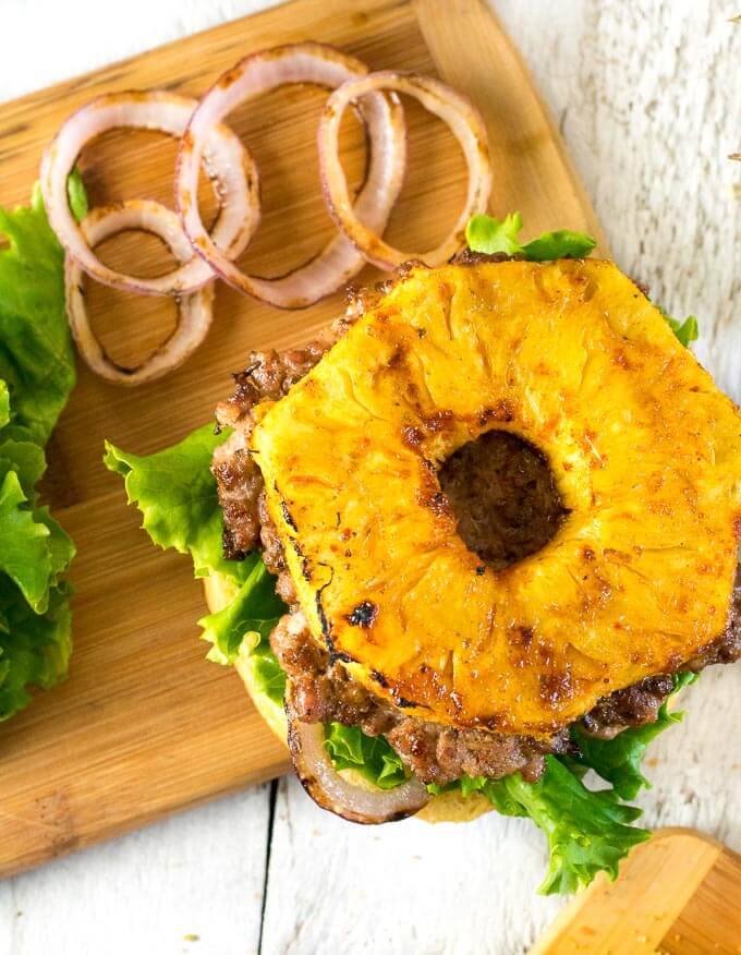 Caribbean Pork Burger with Pineapple