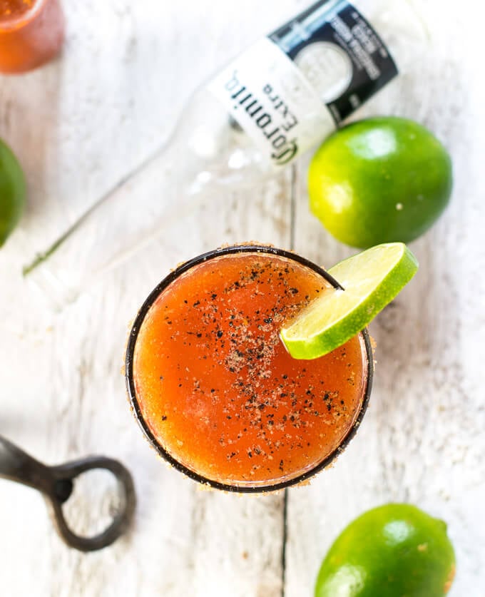 Michelada beer cocktail 