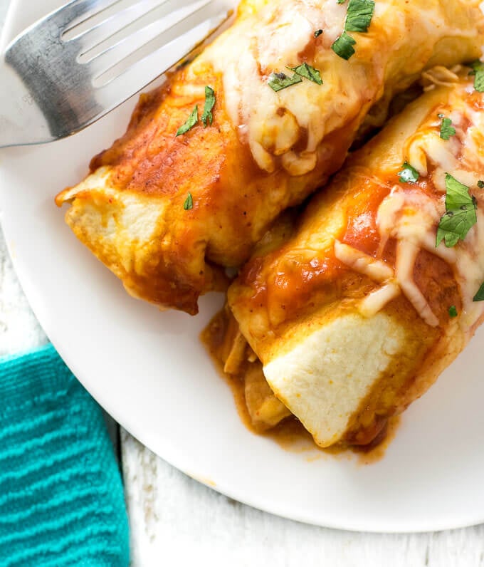 Chicken Enchiladas with Red Sauce