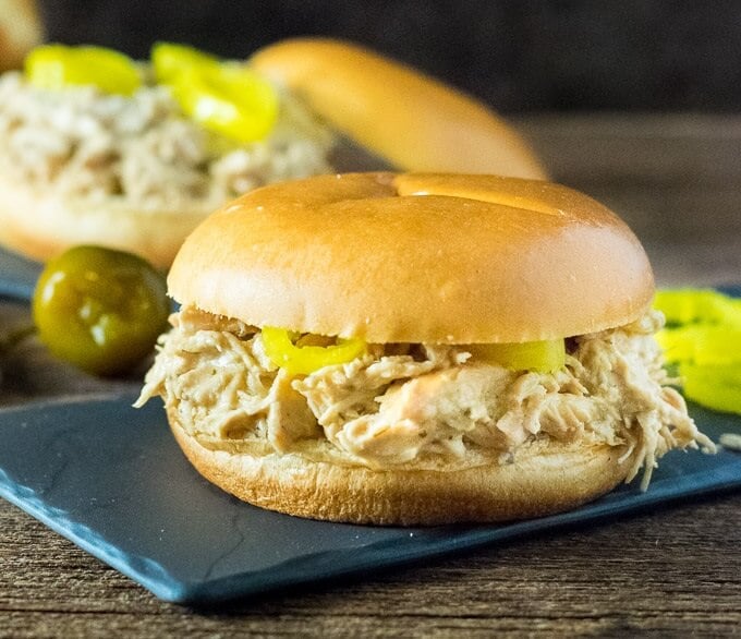 Crock Pot Mississippi Crack Chicken Sandwiches