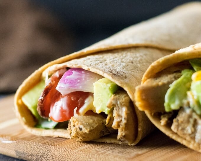 Chicken Bacon Ranch Wraps with Avocado