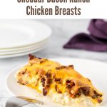Smothered Cheddar Bacon Ranch Chicken Breasts #keto #chicken #bacon