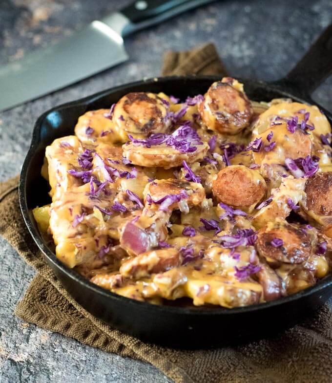 Cheesy Kielbasa Skillet