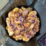 Cheesy Kielbasa and Potato Skillet