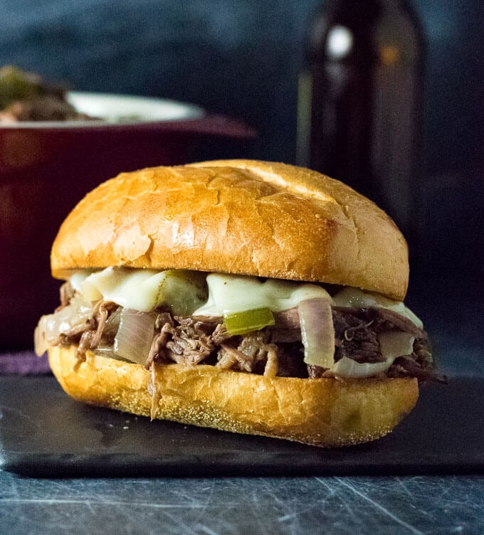 Shredded Slow Cooker Philly Cheesesteak