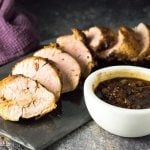 Herb Crusted Pork Tenderloin with Maple Mustard Pan Sauce