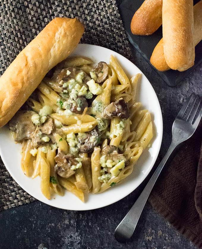 Blue Cheese Mushroom Pasta