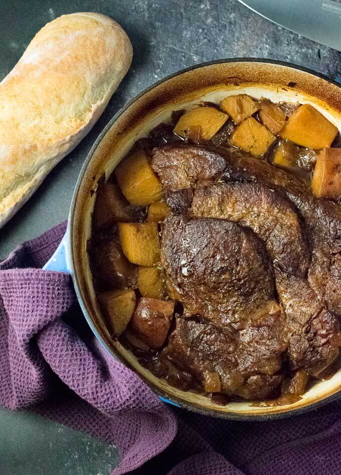 French Onion Pot Roast in Dutch Oven