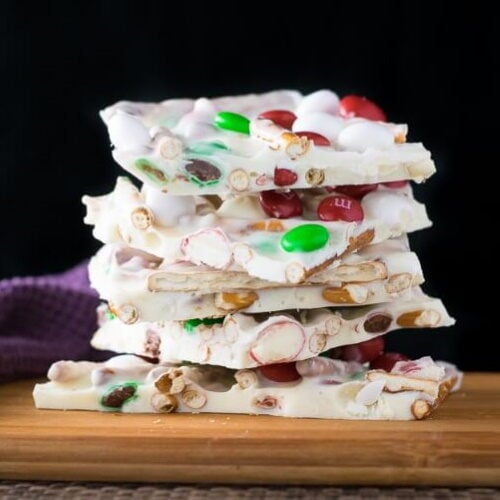 White chocolate Christmas bark recipe.