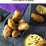 Crispy baked potato skins are a great appetizer for dipping. #appetizer #potato #party