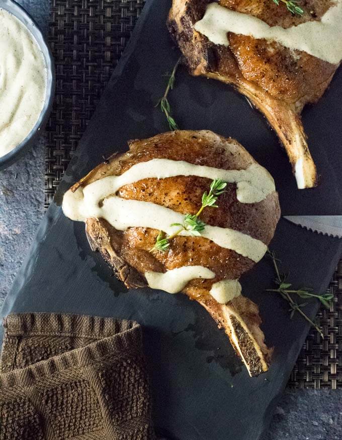 Pan-Seared Pork Chops with Dijon Cream Sauce