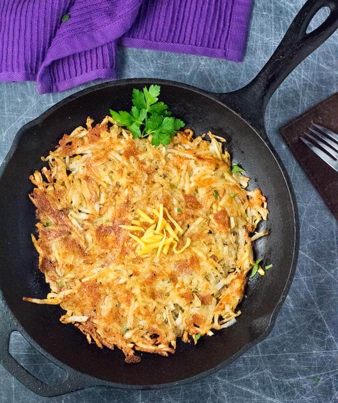 Cheddar-Crusted Homemade Hash Browns