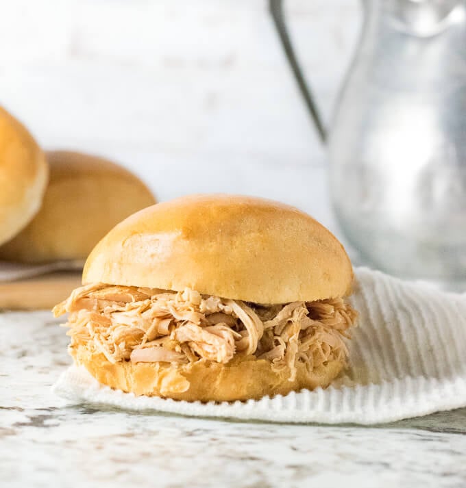 Slow Cooker Shredded Turkey Sandwiches