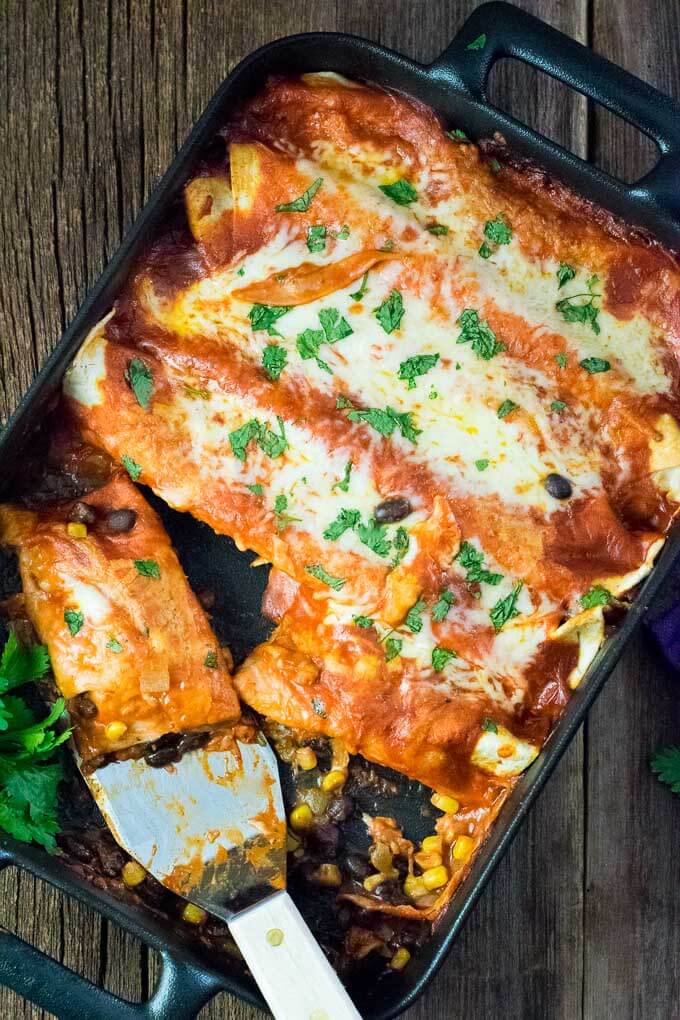 Vegetarian Enchiladas with Black Beans