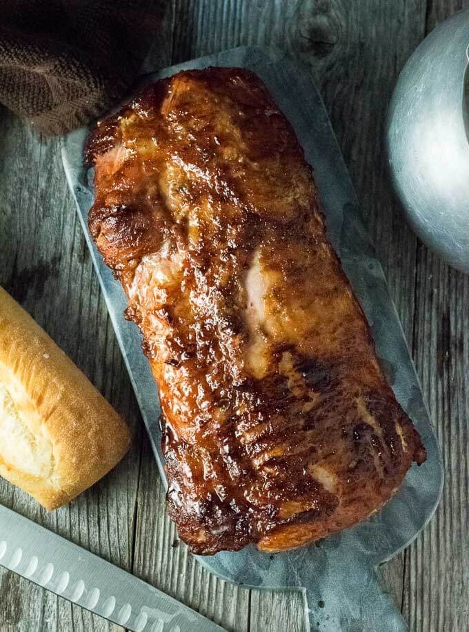 Grilled Pork Loin viewed from above.