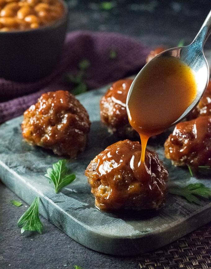 BBQ Meatballs.