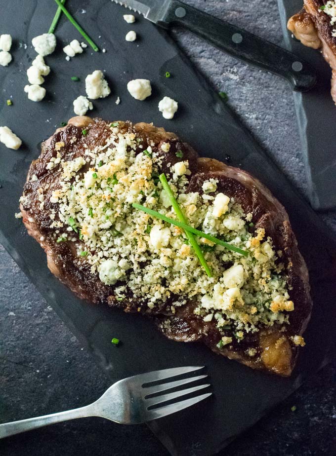 Blue Cheese Crusted Steak.