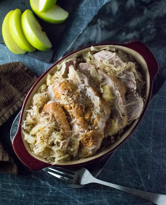 Crock Pot Pork and Sauerkraut.