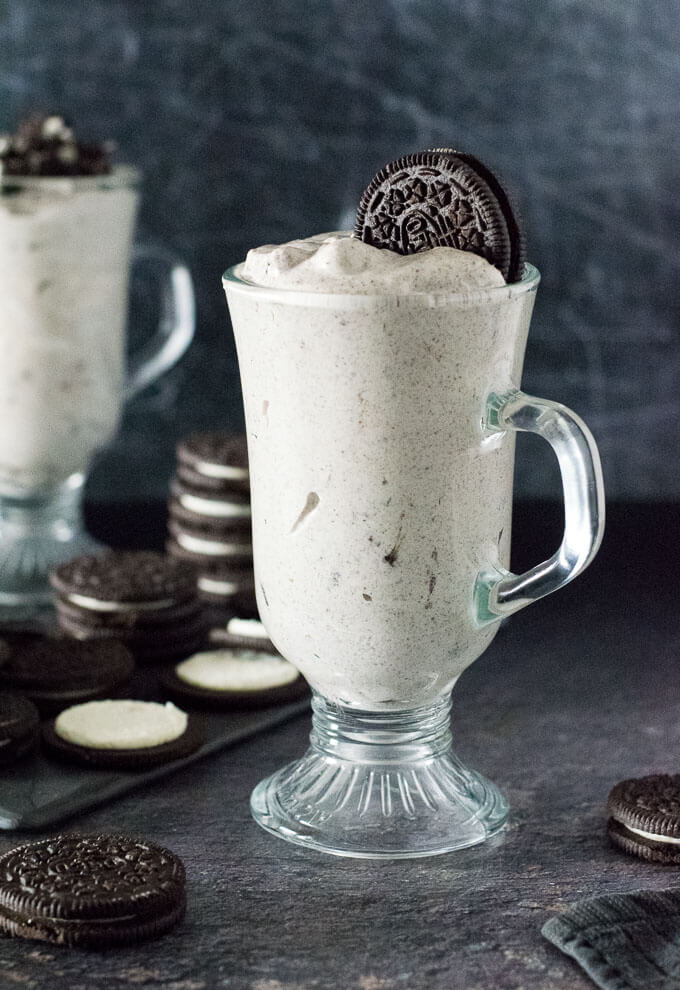 Dessert Fluff in tall glass.