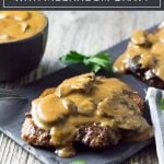 Cube Steak with Mushroom Gravy recipe #steak #gravy #dinner