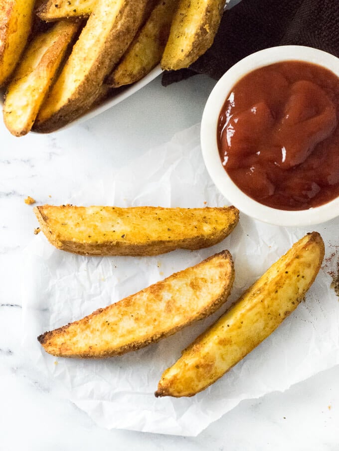 Oven Baked Steak Fries.