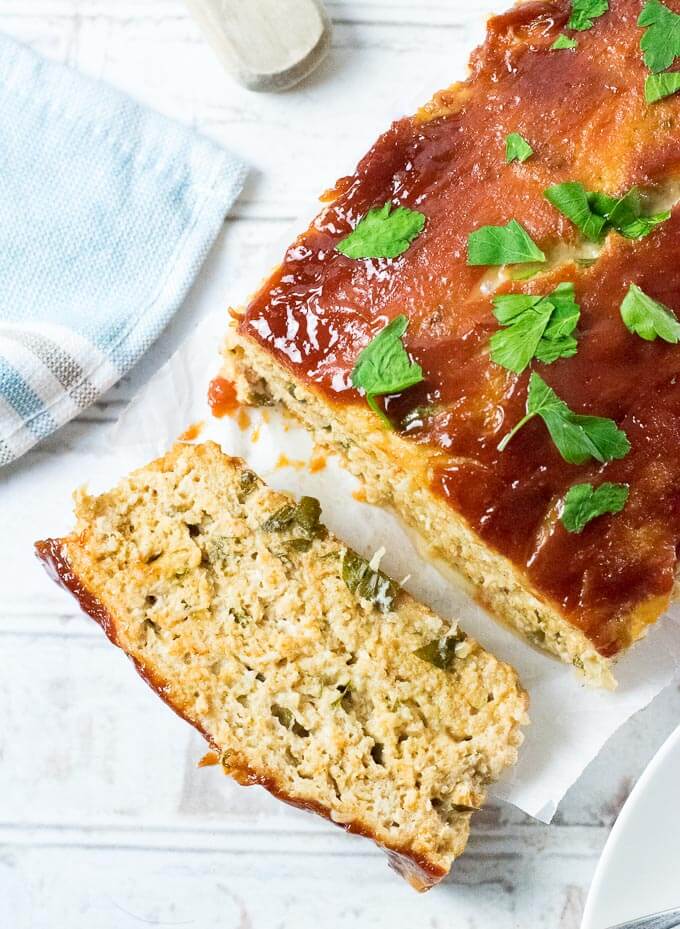 Chicken Meatloaf shown from above.