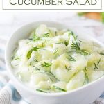 German Cucumber Salad, also known as Gurkensalat, is a fresh and creamy potluck dish! #salad #summer