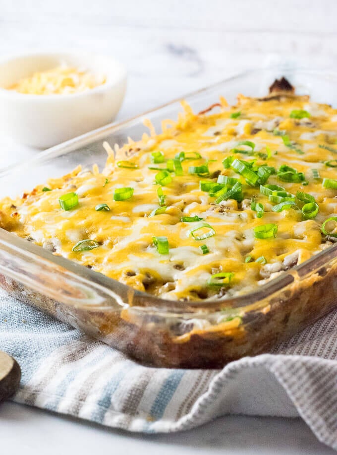 Hamburger Hash Brown Casserole.