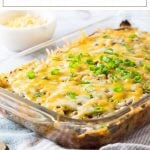 Hamburger Hash Brown Casserole with ranch seasoning is an easy family dinner. #casserole #hamburger #dinner #easy