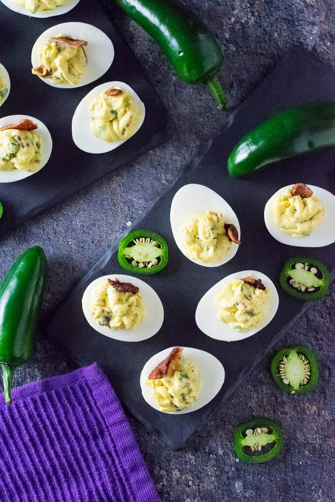 Bacon Jalapeno Deviled Eggs.