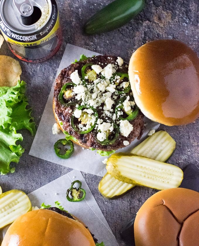 Spicy Burgers with Blue Cheese