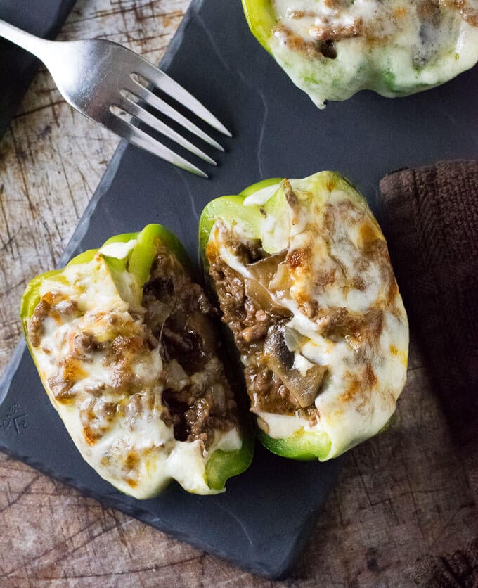 Philly Cheesesteak Stuffed Peppers filling.