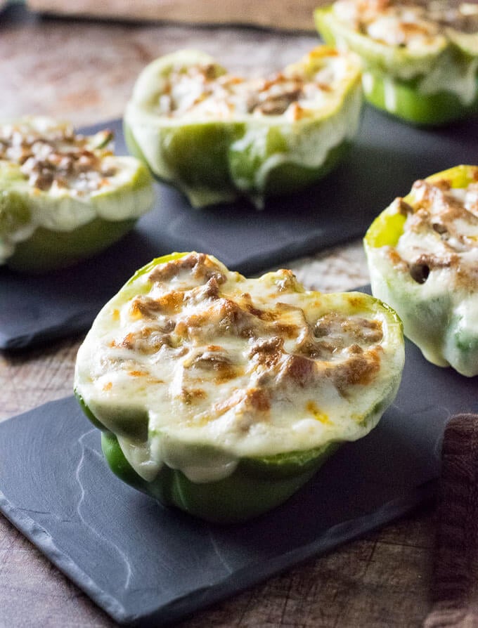 Philly Cheesesteak stuffed peppers.
