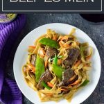 Beef lo mein is an easy Chinese takeout dish to prepare at home #asian #stirfry #beef