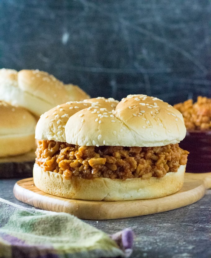 BBQ ground chicken sloppy Joes.