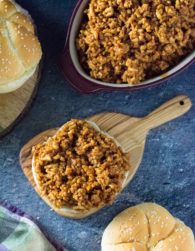 Making chicken Sloppy Joes.