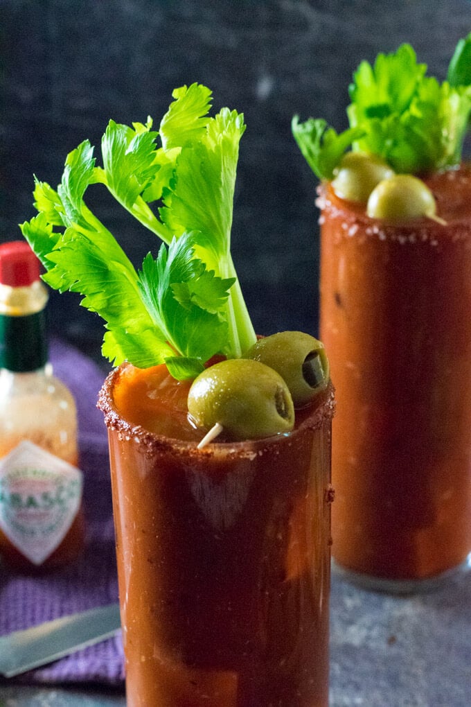 Serving the best homemade bloody Mary cocktail.